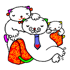 [LINEスタンプ] ひるねこ課長と楽しい家族