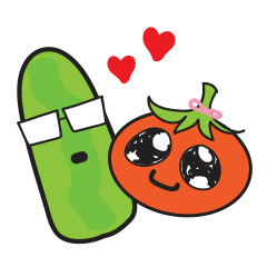 [LINEスタンプ] Mr Cucumber ＆ Mrs Tomato
