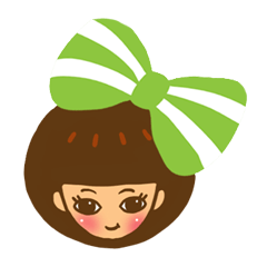 [LINEスタンプ] Yondoo (a green ribbon girl)