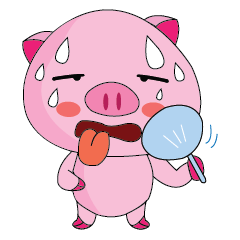 [LINEスタンプ] One of us: The Plump Pink, Summer ！の画像（メイン）