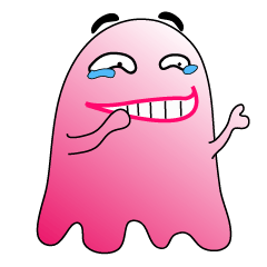 [LINEスタンプ] A Funny Pink Ghost