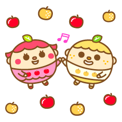 [LINEスタンプ] 林檎ちゃんと梨くん
