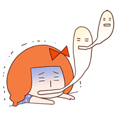 [LINEスタンプ] Anxious girl