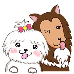 [LINEスタンプ] Cash ＆ Ruby (Sheltie＆Mixed)