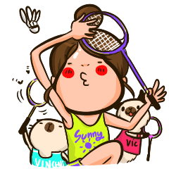 [LINEスタンプ] Sunny ＆ The Gang (Badminton Collection！)