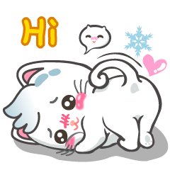 [LINEスタンプ] Snowy Cat (EN)の画像（メイン）