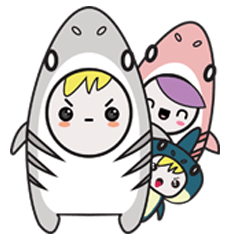 [LINEスタンプ] Fin the Shark Boy