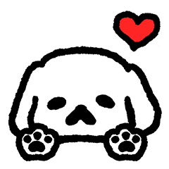 [LINEスタンプ] しろいペキニーズ
