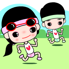 [LINEスタンプ] The happy runner