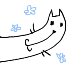 [LINEスタンプ] わりと長いネコ