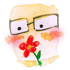 [LINEスタンプ] Mr.square glasses