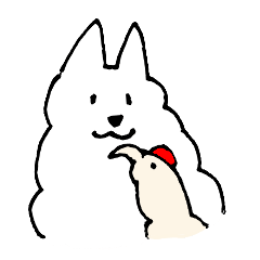 [LINEスタンプ] サモエド、にわとり、時々羊