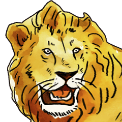 [LINEスタンプ] 「ライオンです！」の画像（メイン）