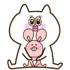 [LINEスタンプ] 白いねこ＆ネズミーズ