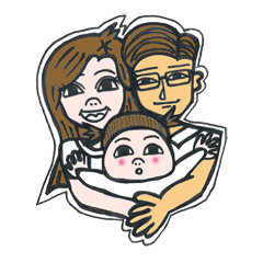 [LINEスタンプ] Qbee baby's family