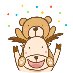 [LINEスタンプ] 熊とエルクの毎日