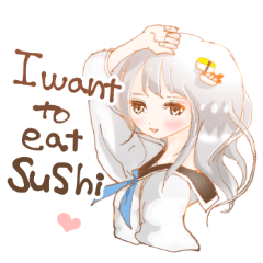 [LINEスタンプ] 寿司的な少女 ハロー