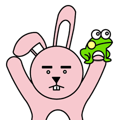 [LINEスタンプ] facial paralysis Rabbit