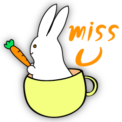 [LINEスタンプ] minmin....rabbit in cup