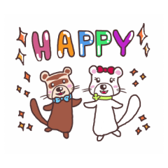 [LINEスタンプ] フェレットのチョコ＆モモ