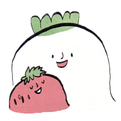 [LINEスタンプ] Radish and Strawberryの画像（メイン）