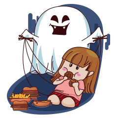 [LINEスタンプ] Little Ghost - everyday life