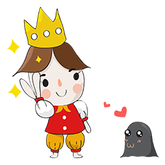 [LINEスタンプ] Little King ＆ Grass Jelly