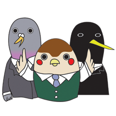 [LINEスタンプ] 異頭鳥商事