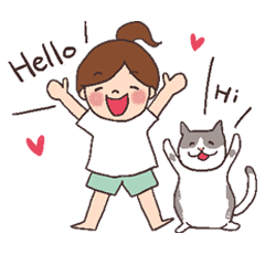 [LINEスタンプ] Alison and Meow 's simple dailyの画像（メイン）