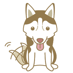 [LINEスタンプ] デザイン事務所に勤めるハスキー犬HANA
