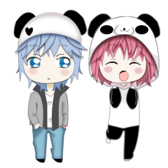 [LINEスタンプ] couple of panda