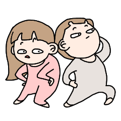 [LINEスタンプ] common sister ＆ brother ver.2