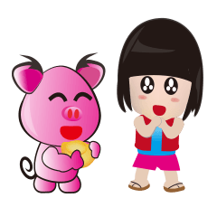 [LINEスタンプ] Small purple and ignorant pig