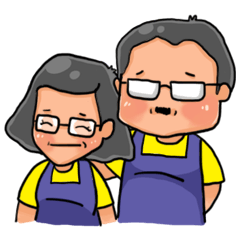 [LINEスタンプ] Dad and mom in family