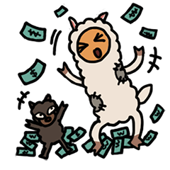 [LINEスタンプ] 人生逆転を夢見る貧しいラマ