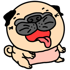 [LINEスタンプ] Pugs love to talk(English ver.)