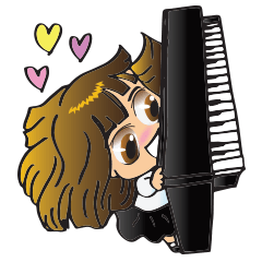 [LINEスタンプ] Little Miss Pianist