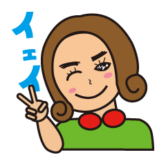 [LINEスタンプ] three eyebrow Mayuko