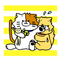 [LINEスタンプ] 雑種犬クッキーとネコのたま『でか文字』