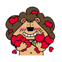 [LINEスタンプ] onigiri head lion