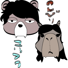 [LINEスタンプ] のんびりカピパラとゆるふわクマ