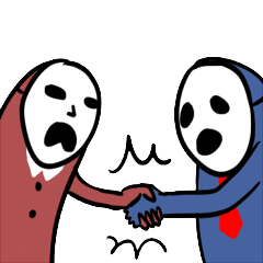 [LINEスタンプ] Masked fish man BLUE ＆ RED