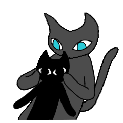 [LINEスタンプ] 灰猫と黒猫のたわむれ その3