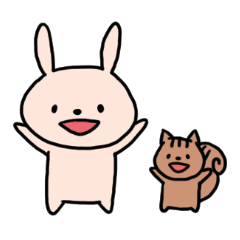 [LINEスタンプ] うさぎとりすの日常