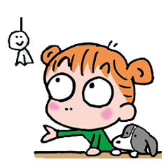 [LINEスタンプ] みかんちゃん＆ちびわんこ