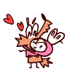 [LINEスタンプ] Pink Frog love Silly Wolf 'RBBR'