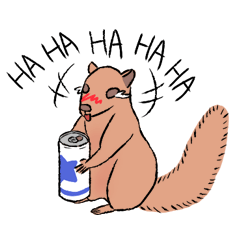 [LINEスタンプ] Drunk Squirrel