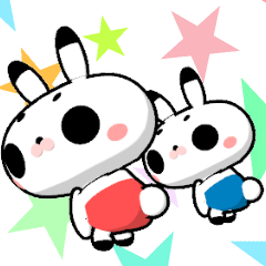 [LINEスタンプ] ぷにぷに動く双子のウサギ