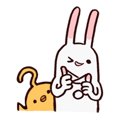 [LINEスタンプ] ウサギとヒヨコ