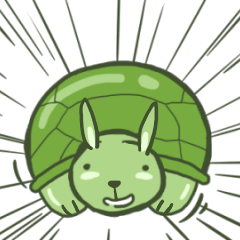 [LINEスタンプ] Green Little rabbit Turtle
